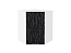 Шкаф верхний угловой Валерия-М (716х600х600) Белый/Черный металлик дождь