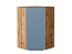 Шкаф верхний угловой Фьюжн (920х600х600) Дуб Вотан/Silky Blue