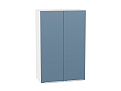 Шкаф верхний с 2-мя дверцами Фьюжн (920х600х320) Белый/silky blue