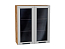 Шкаф верхний с 2-мя остекленными дверцами Глетчер (920х800х318) Дуб Вотан/Гейнсборо Силк