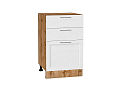 Шкаф нижний с 3-мя ящиками Сканди (816х500х480) Дуб Вотан/white softwood