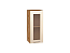 Шкаф верхний с 1-ой остекленной дверцей Валерия-М (716х300х318) Дуб Вотан/Бежевый металлик