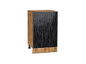 Шкаф нижний с 1-ой дверцей Валерия-М (816х500х478) Дуб Вотан/Черный металлик дождь