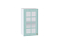 Шкаф верхний с 1-ой остекленной дверцей Прованс (716х400х318) Белый/Голубой