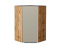 Шкаф верхний угловой Фьюжн (920х600х600) Дуб Вотан/silky grey