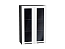 Шкаф верхний с 2-мя остекленными дверцами Глетчер (920х600х318) Graphite/Айленд Силк