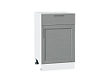 Шкаф нижний с 1-ой дверцей и ящиком Сканди (816х500х480) Белый/grey softwood