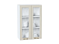 Шкаф верхний с 2-мя остекленными дверцами Ницца (920х600х318) Белый/Агат