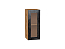 Шкаф верхний с 1-ой остекленной дверцей Валерия-М (716х300х318) Дуб Вотан/Черный металлик дождь