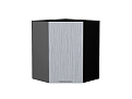 Шкаф верхний угловой Валерия-М (716х600х600) graphite/Серый металлик дождь светлый