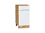Шкаф нижний с 1-ой дверцей и ящиком Фьюжн (816х400х480) Дуб Вотан/Silky White