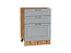 Шкаф нижний с 3-мя ящиками Ницца (816х600х480) Дуб Вотан/Графит