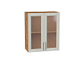 Шкаф верхний с 2-мя остекленными дверцами Сканди (716х600х320) Дуб Вотан/cappuccino softwood