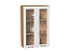 Шкаф верхний с 2-мя остекленными дверцами Ницца (920х600х318) Дуб Вотан/Белый