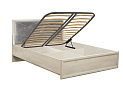 Кровать двуспальная с подъемным механизмом 32.26 - 02 Сохо (1600) Бетон пайн белый/бетон пайн патина