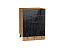 Шкаф нижний с 3-мя ящиками Валерия-М (816х600х480) Дуб Вотан/Черный металлик дождь