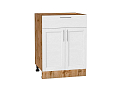 Шкаф нижний с 2-мя дверцами и ящиком Сканди (816х600х480) Дуб Вотан/white softwood