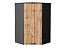 Шкаф верхний угловой Флэт (920х600х600) Graphite/Wotan Oak 2S