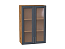 Шкаф верхний с 2-мя остекленными дверцами Сканди (920х600х320) Дуб Вотан/Graphite Softwood