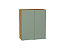 Шкаф верхний с 2-мя дверцами Фьюжн (716х600х320) Дуб Вотан/Silky Mint