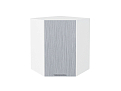 Шкаф верхний угловой Валерия-М (716х600х600) Белый/Серый металлик дождь светлый