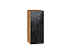 Шкаф верхний с 1-ой дверцей Валерия-М (716х300х318) Дуб Вотан/Черный металлик дождь