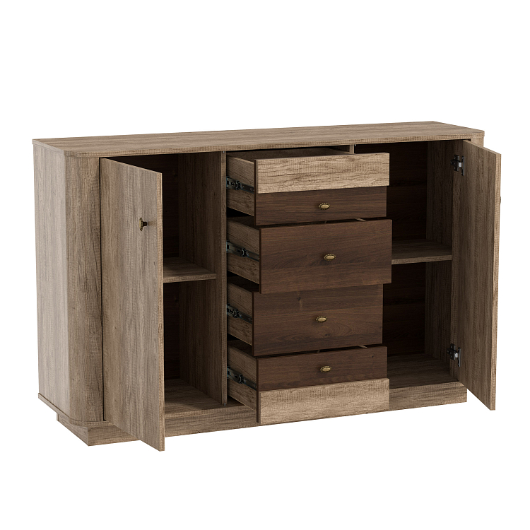 Комод 34.11 Фантазия дуб каньон/дуб кальяри/профиль дуб каньон/ДВПО венге