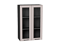 Шкаф верхний с 2-мя остекленными дверцами Барселона (920х600х324) graphite/Кашемир