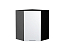 Шкаф верхний угловой Валерия-М (716х600х600) Graphite/Белый металлик