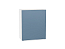 Шкаф верхний с 1-ой дверцей Фьюжн (716х600х320) Белый/Silky Blue