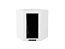 Шкаф верхний угловой остекленный Глетчер (716х600х600) Белый/Айленд Силк