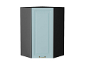 Шкаф верхний угловой Ницца (920х600х600) graphite/Голубой