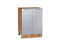 Шкаф нижний с 2-мя дверцами Валерия-М (816х600х478) Дуб Вотан/Серый металлик дождь светлый