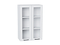 Шкаф верхний с 2-мя остекленными дверцами Барселона (920х600х324) Белый/Белый