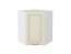 Шкаф верхний угловой Ницца (716х600х600) Белый/Дуб крем