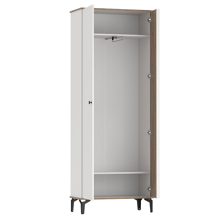 Шкаф для одежды 51.01 Либерти (опора метал. h=150мм) белый/дуб каньон/профиль masa decor белый