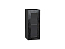 Шкаф верхний с 1-ой остекленной дверцей Валерия-М (716х300х318) Graphite/Черный металлик дождь