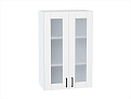 Шкаф верхний с 2-мя остекленными дверцами Лофт (920х600х320) Белый/super white