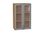 Шкаф верхний с 2-мя остекленными дверцами Сканди (920х600х320) Дуб Вотан/Grey Softwood