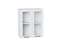Шкаф верхний с 2-мя остекленными дверцами Барселона (716х600х324) Белый/Белый