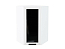 Шкаф верхний угловой остекленный Глетчер (920х600х600) Белый/Айленд Силк