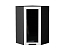 Шкаф верхний угловой остекленный Глетчер (920х600х600) Graphite/Айленд Силк