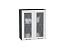 Шкаф верхний с 2-мя остекленными дверцами Ницца (716х600х318) Graphite/Белый