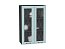 Шкаф верхний с 2-мя остекленными дверцами Ницца (920х600х318) Graphite/Голубой