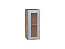 Шкаф верхний с 1-ой остекленной дверцей Валерия-М (716х300х318) Дуб Вотан/Серый металлик дождь светлый