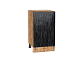 Шкаф нижний с 1-ой дверцей Валерия-М (816х450х478) Дуб Вотан/Черный металлик дождь