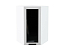 Шкаф верхний угловой остекленный Глетчер (920х600х600) Белый/Гейнсборо Силк