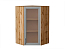 Шкаф верхний угловой остекленный Сканди (920х600х600) Дуб Вотан/Grey Softwood
