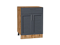 Шкаф нижний с 2-мя дверцами и ящиком Сканди (816х600х480) Дуб Вотан/graphite softwood