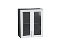 Шкаф верхний с 2-мя остекленными дверцами Сканди (716х600х320) graphite/white softwood